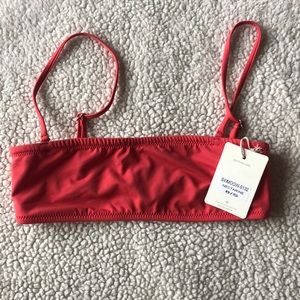 Rhythm coral bandeau bikini top
